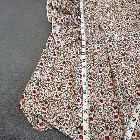 Max Studio Blouse Top Womens XS Multicolor Floral Ruffle Flutter Sleeves Peasant - Picture 4 of 12